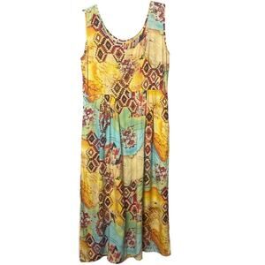 Vintage Jams World Sleeveless Janice dress Puerta Del Sol Mexico Hawaiian Size M